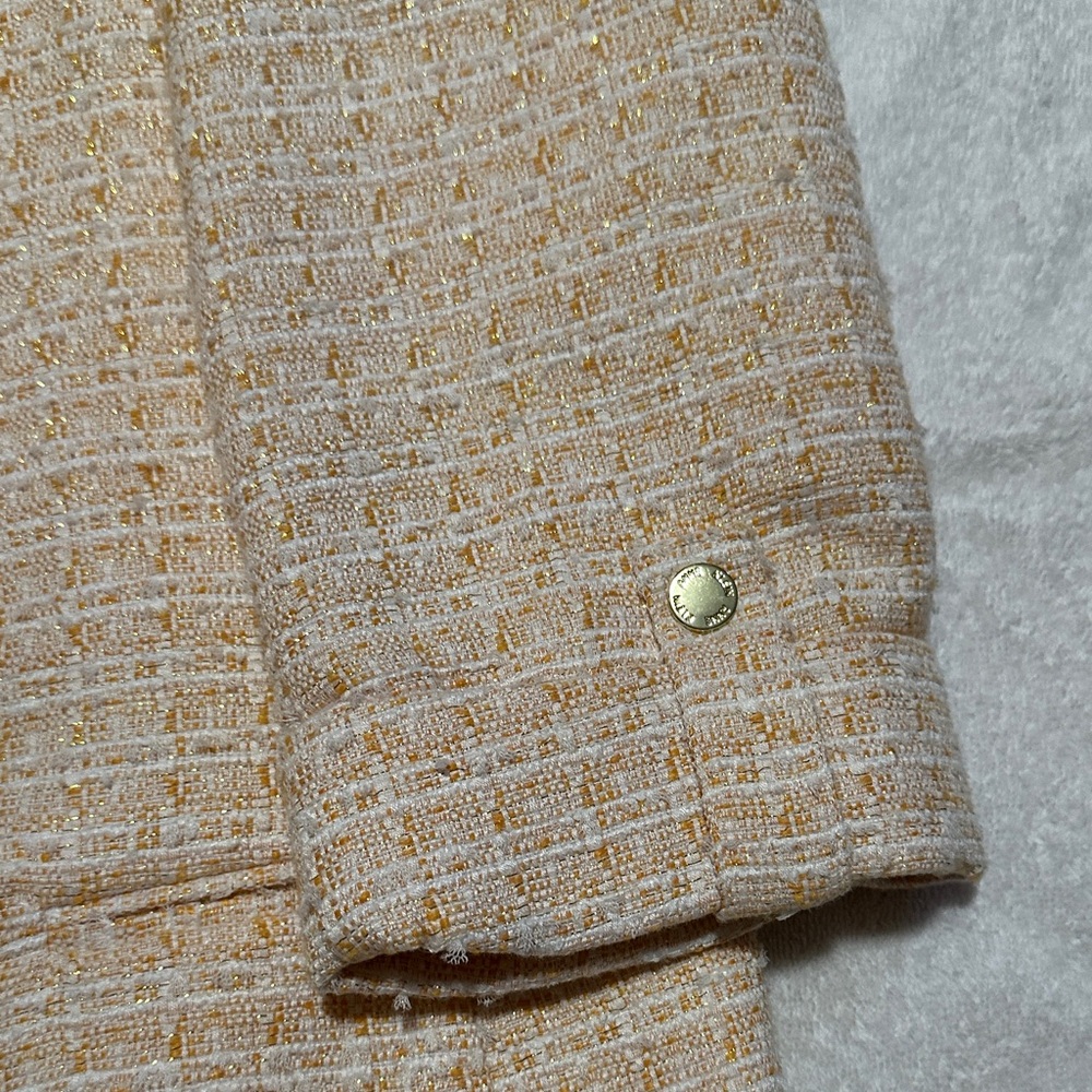 Anne Klein Women’s 3/4 Sleeve White, Yellow and Gold Blazer Size Large - Picture 2 of 7